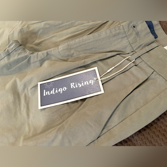 NWT Indigo Rising Khaki Green Pleated Wide-Leg High-Waisted Trouser Pant - 5/27 - Picture 4 of 8